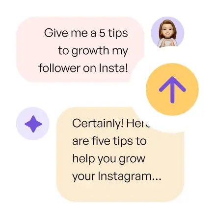 A chat dialog between a user and an AI chatbot.