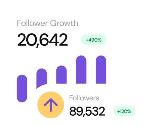A bar chart depicting follower numbers going up.